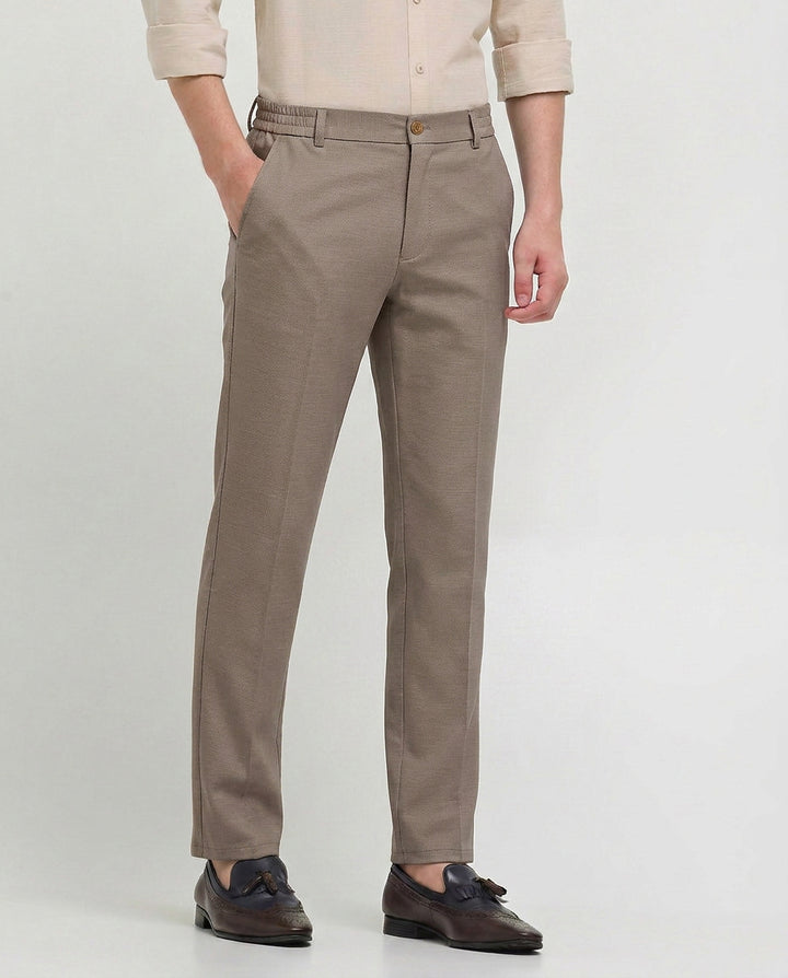 Taupe Mouse Solid Casual Traveler Trousers