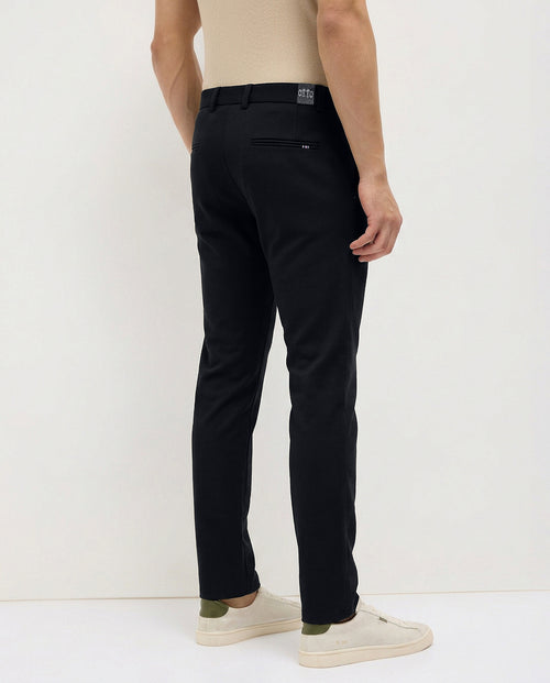 Carbon Blue Solid Casual Trousers