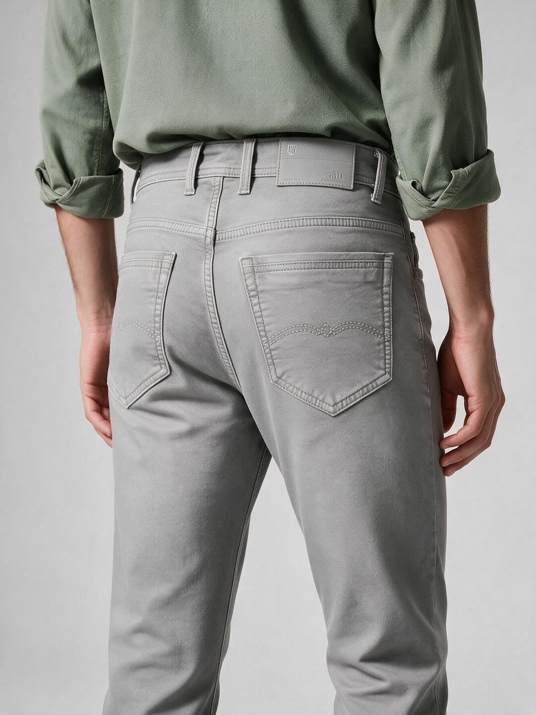 Steel Frost Solid Casual Denim Trousers
