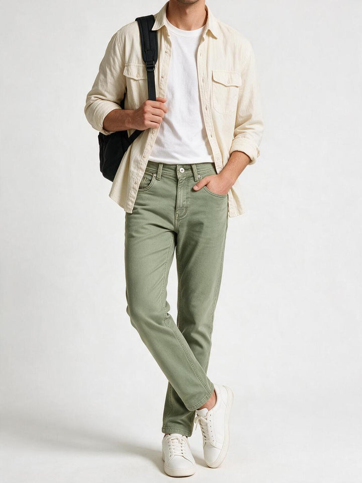 Misty Pista Solid Casual Denim Trousers
