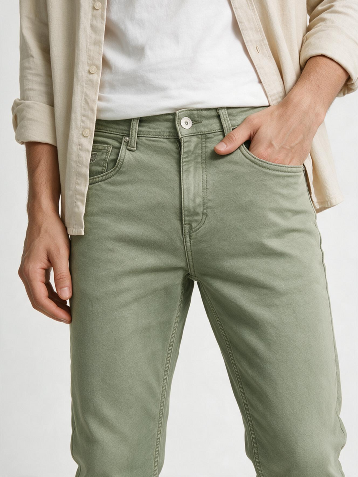 Misty Pista Solid Casual Denim Trousers
