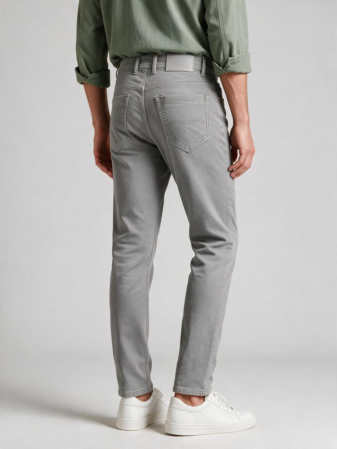 Steel Frost Solid Casual Denim Trousers