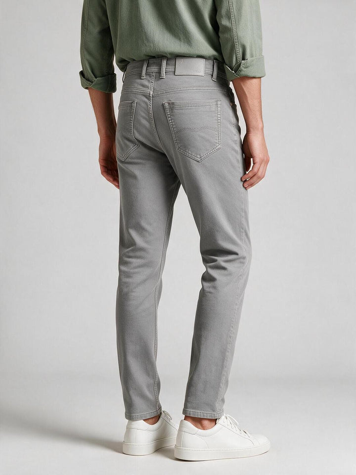 Steel Frost Solid Casual Denim Trousers