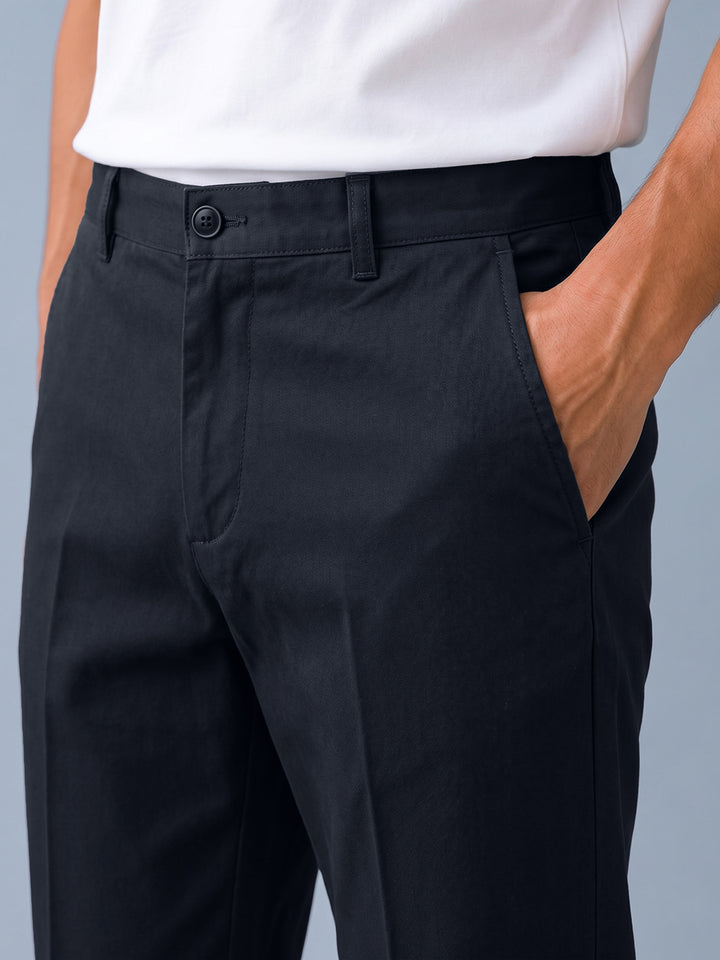 Navy Storm Solid Casual Trousers