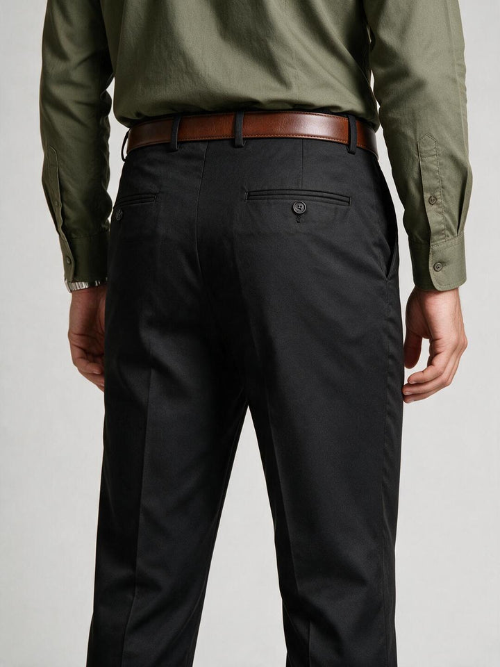 Black Solid Formal Trousers