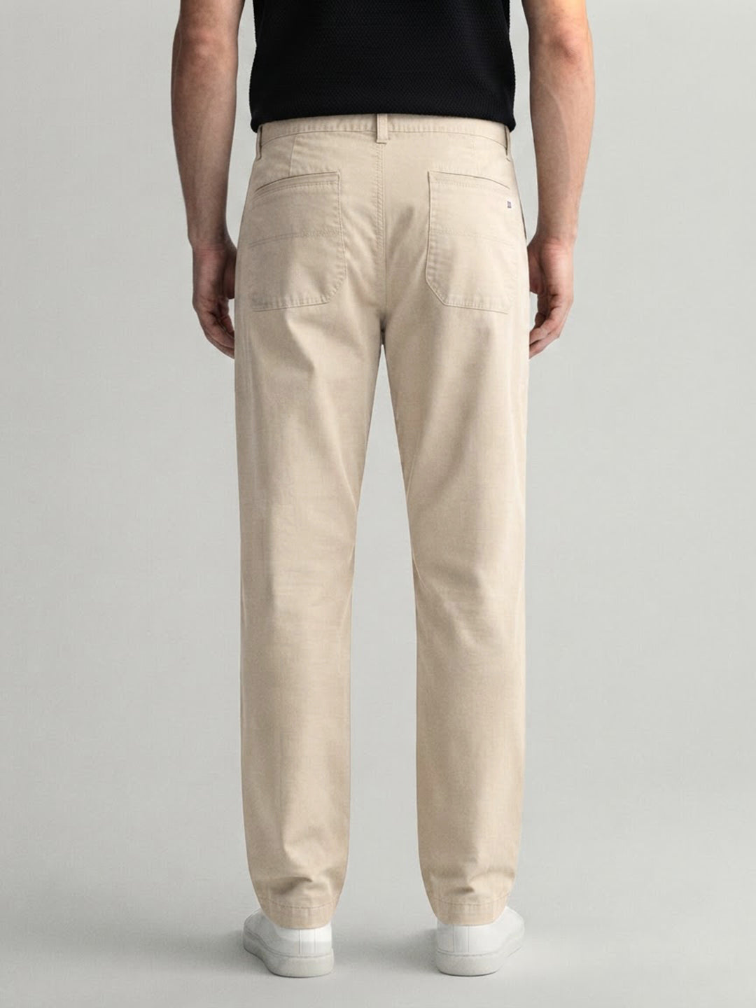 Beige Sand Solid Casual Trousers