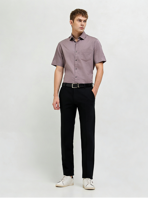 Black Solid Casual Trousers