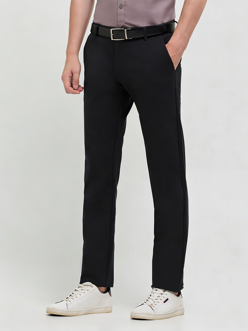 Black Solid Casual Trousers