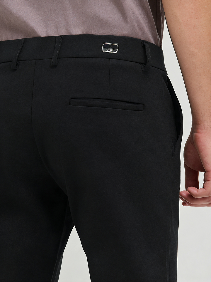 Black Solid Casual Trousers
