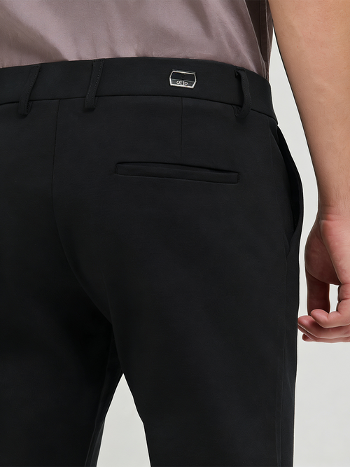 Black Solid Casual Trousers