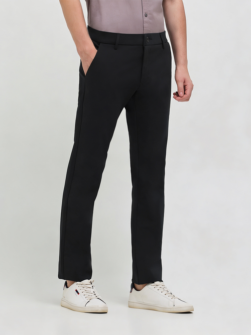 Black Solid Casual Trousers