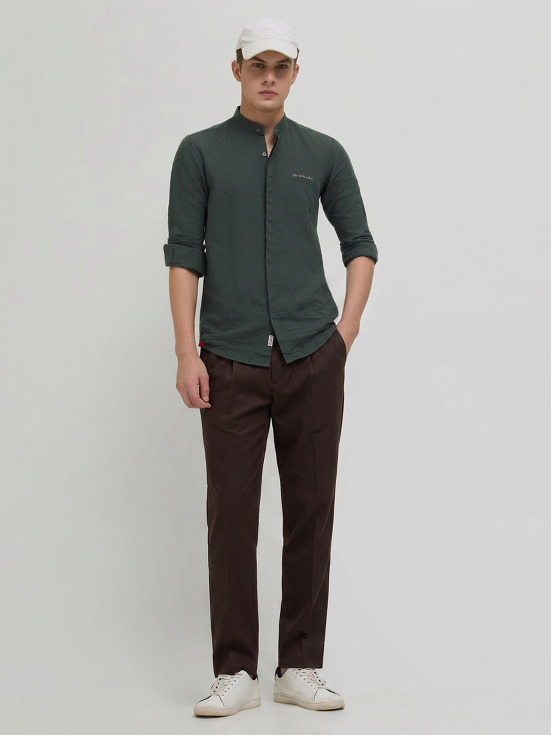 Brown Stretchable Lycra Cotton Traveler Trouser