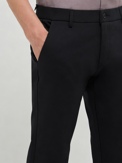 Black Solid Casual Trousers