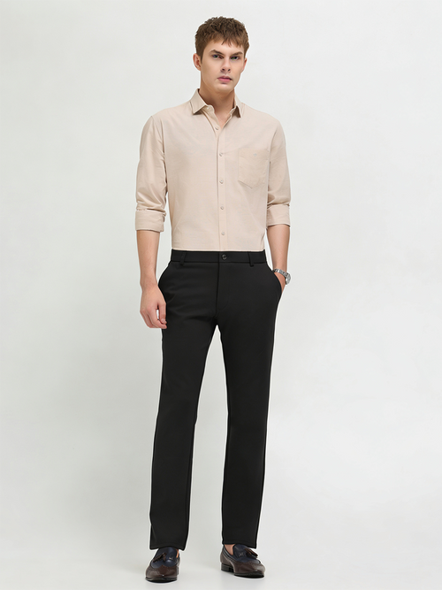 Black Solid Casual Trousers