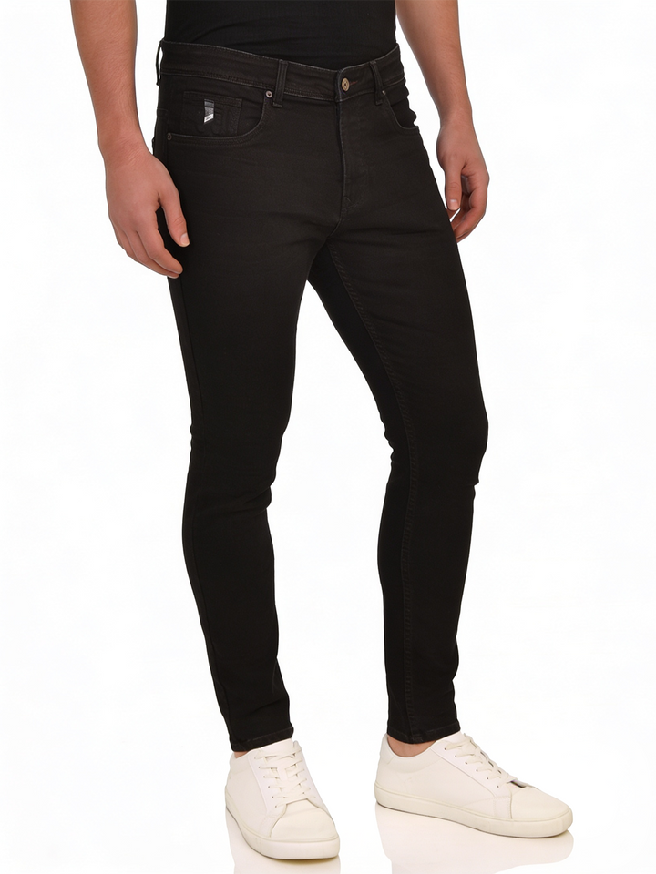Coal Black Denim Trousers