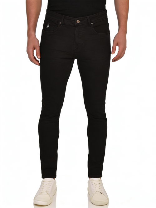 Coal Black Denim Trousers