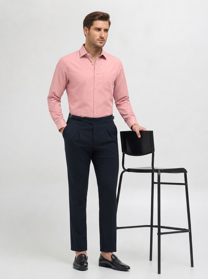 Dusty Rose Solid Casual Shirt
