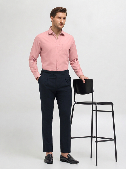 Dusty Rose Solid Casual Shirt
