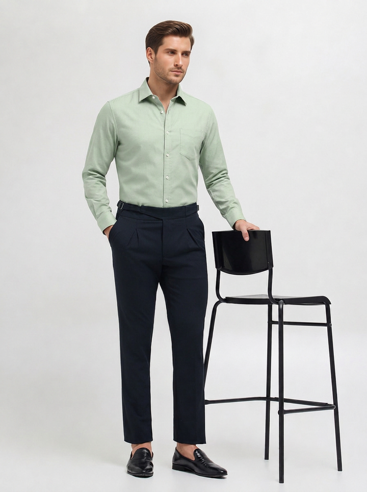 Elaichi Green Solid Casual Shirt