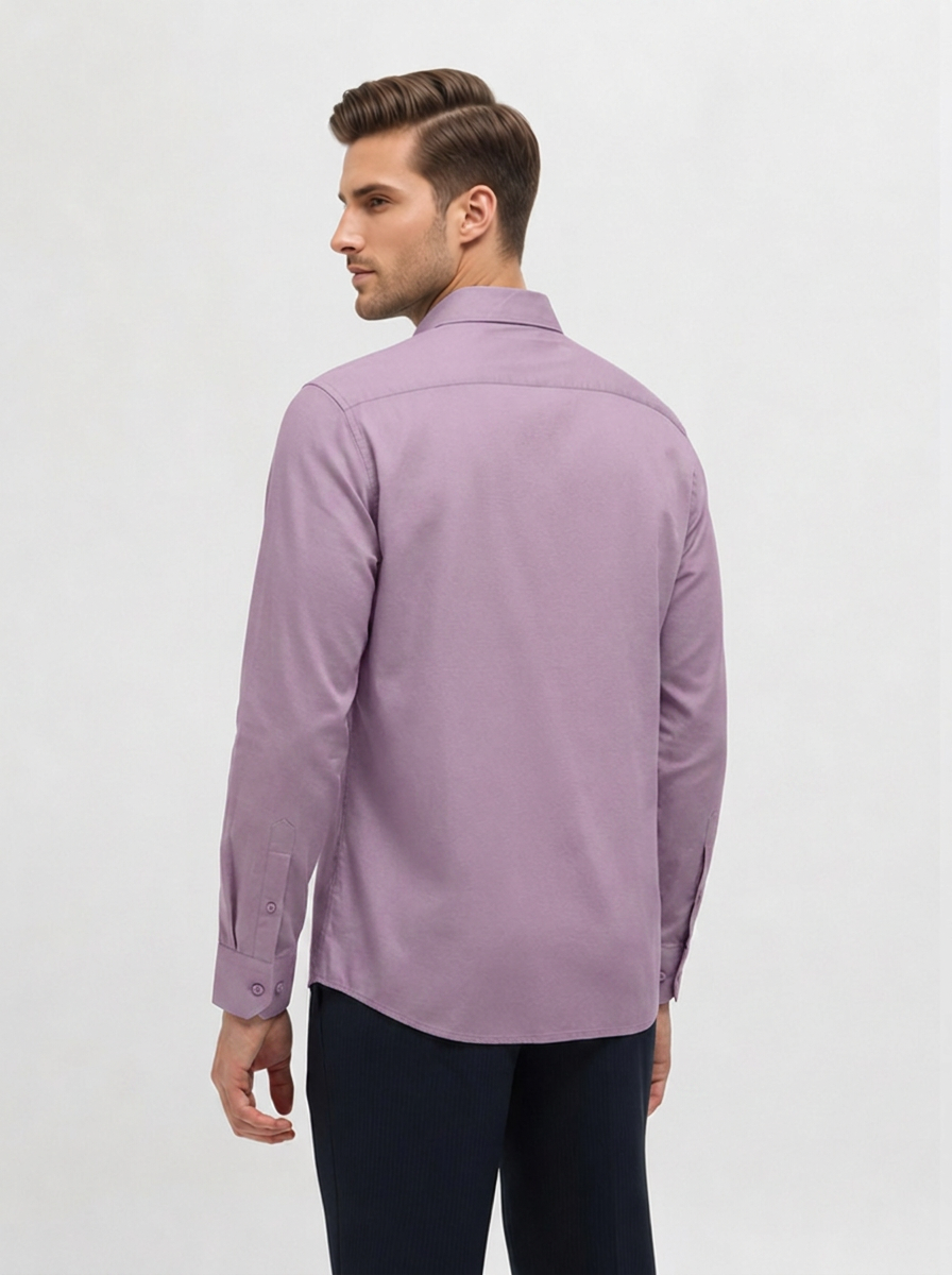 Lavender Fog Solid Casual Shirt