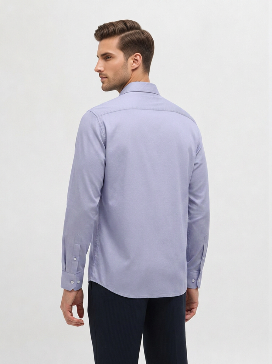 Lavender Grey Solid Casual Shirt