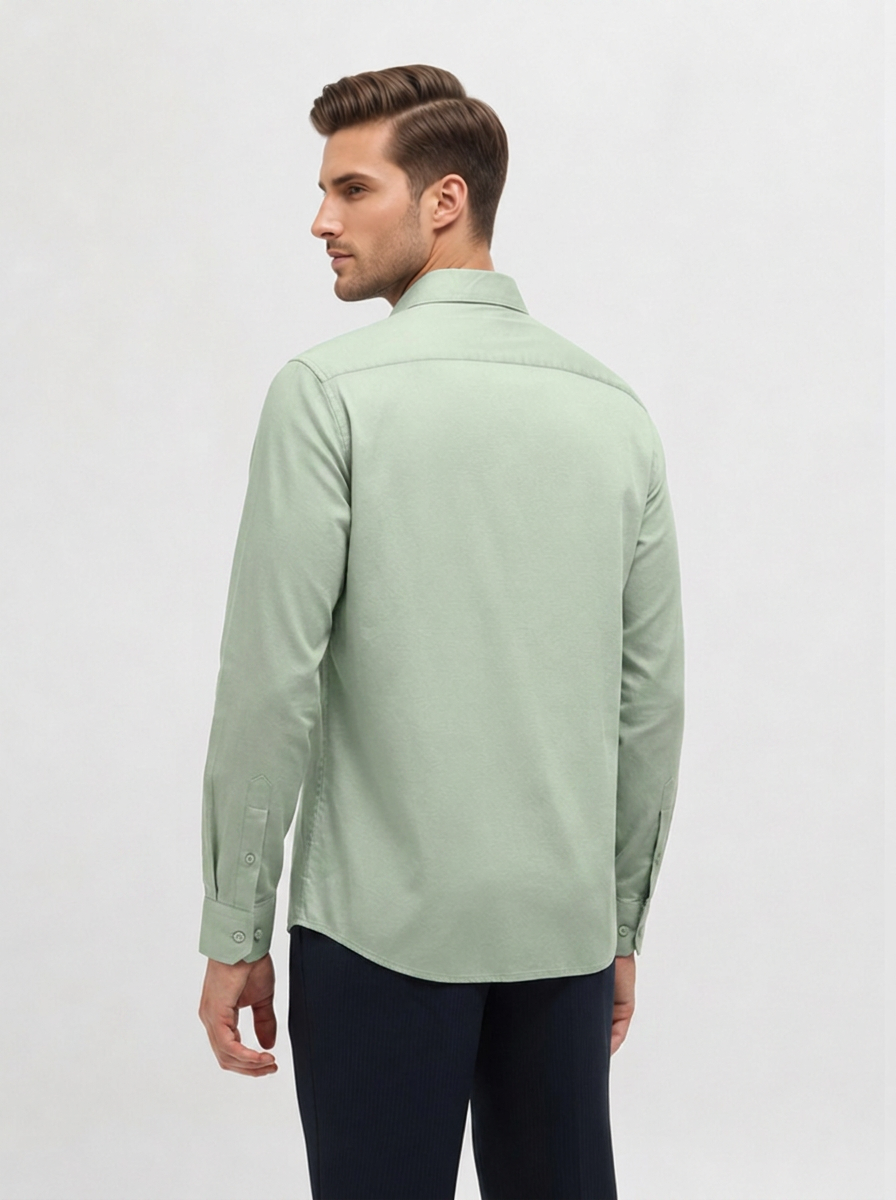 Elaichi Green Solid Casual Shirt