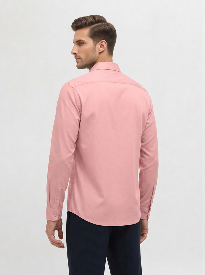 Dusty Rose Solid Casual Shirt