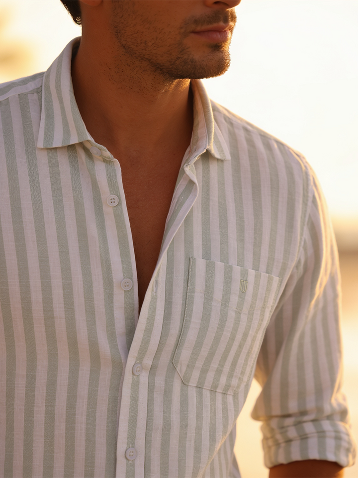 Pinch Green Stripes Casual Shirt