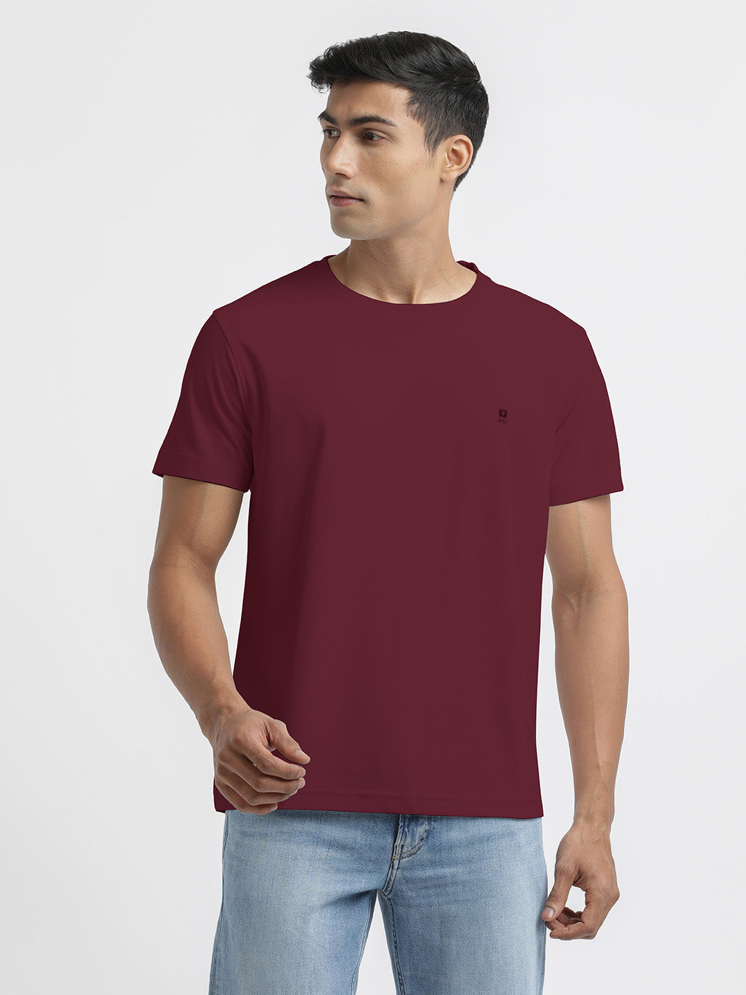 maroon crew neck t shirt