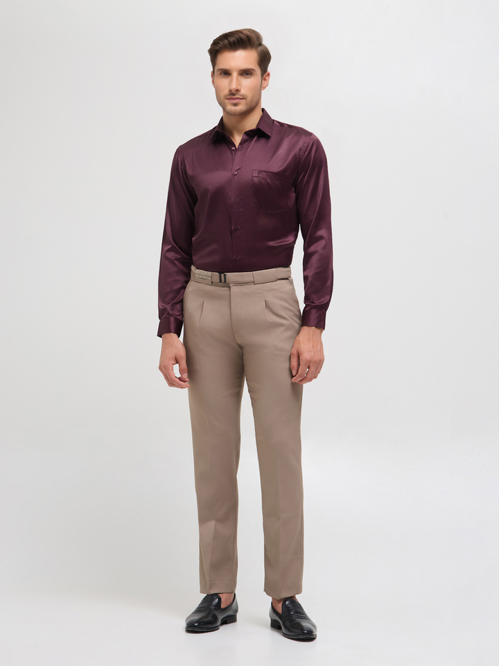 maroon solid shirt