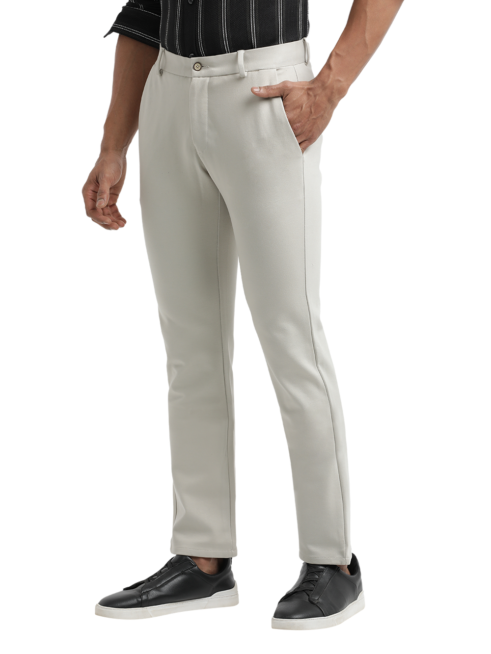 melange cotton pants