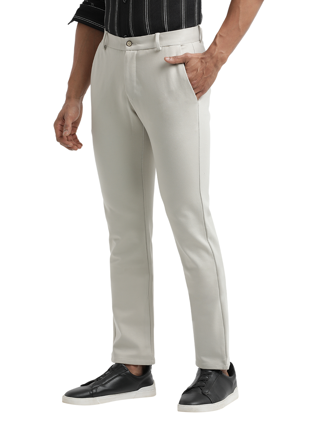 melange cotton pants