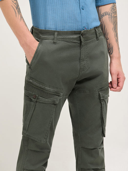 Dark Olive Casual Cargo Trouser