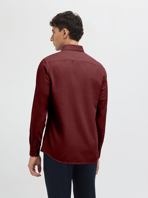 Royal Burgundy Solid Casual Shirt