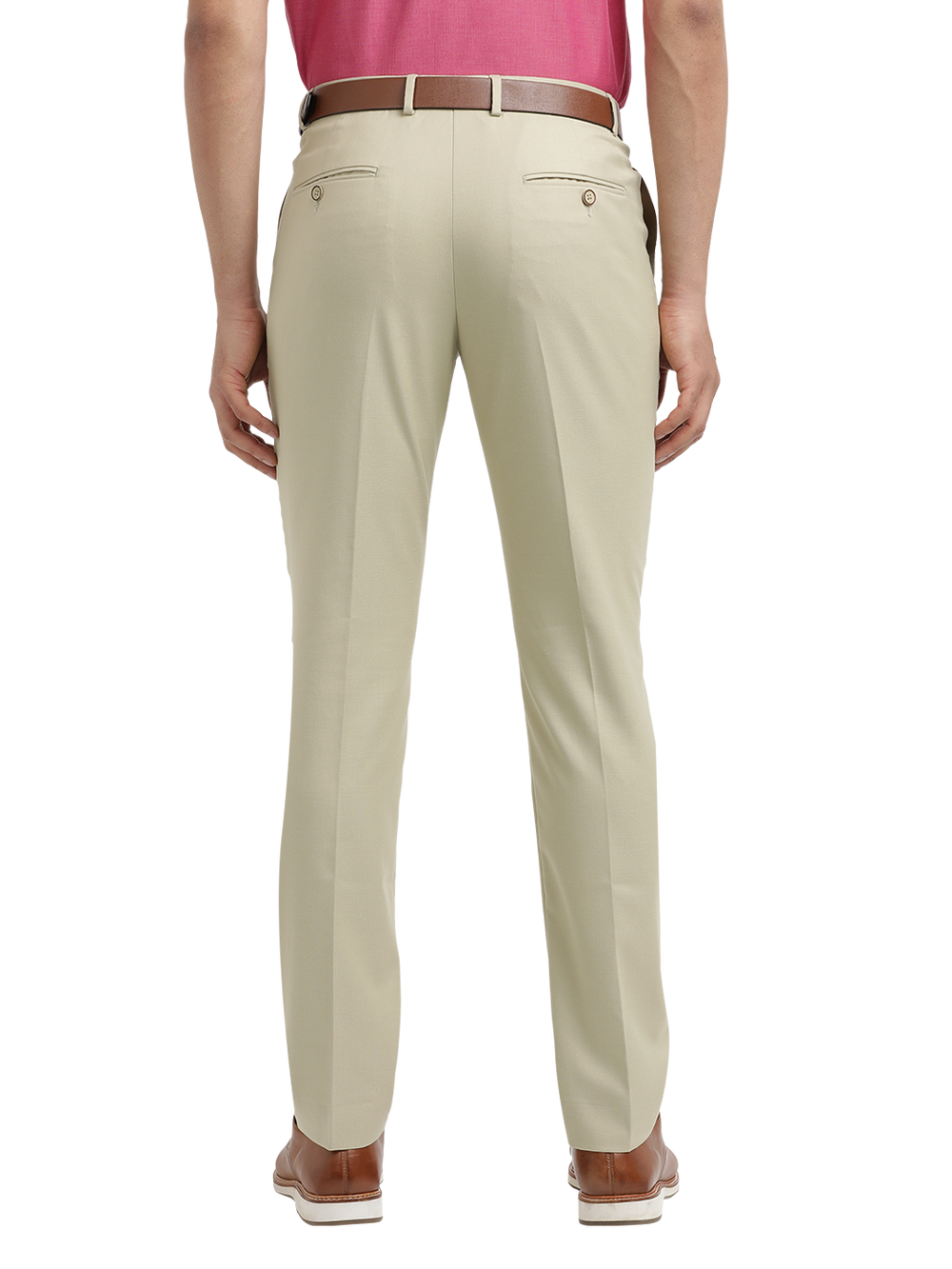 mens beige formal trousers