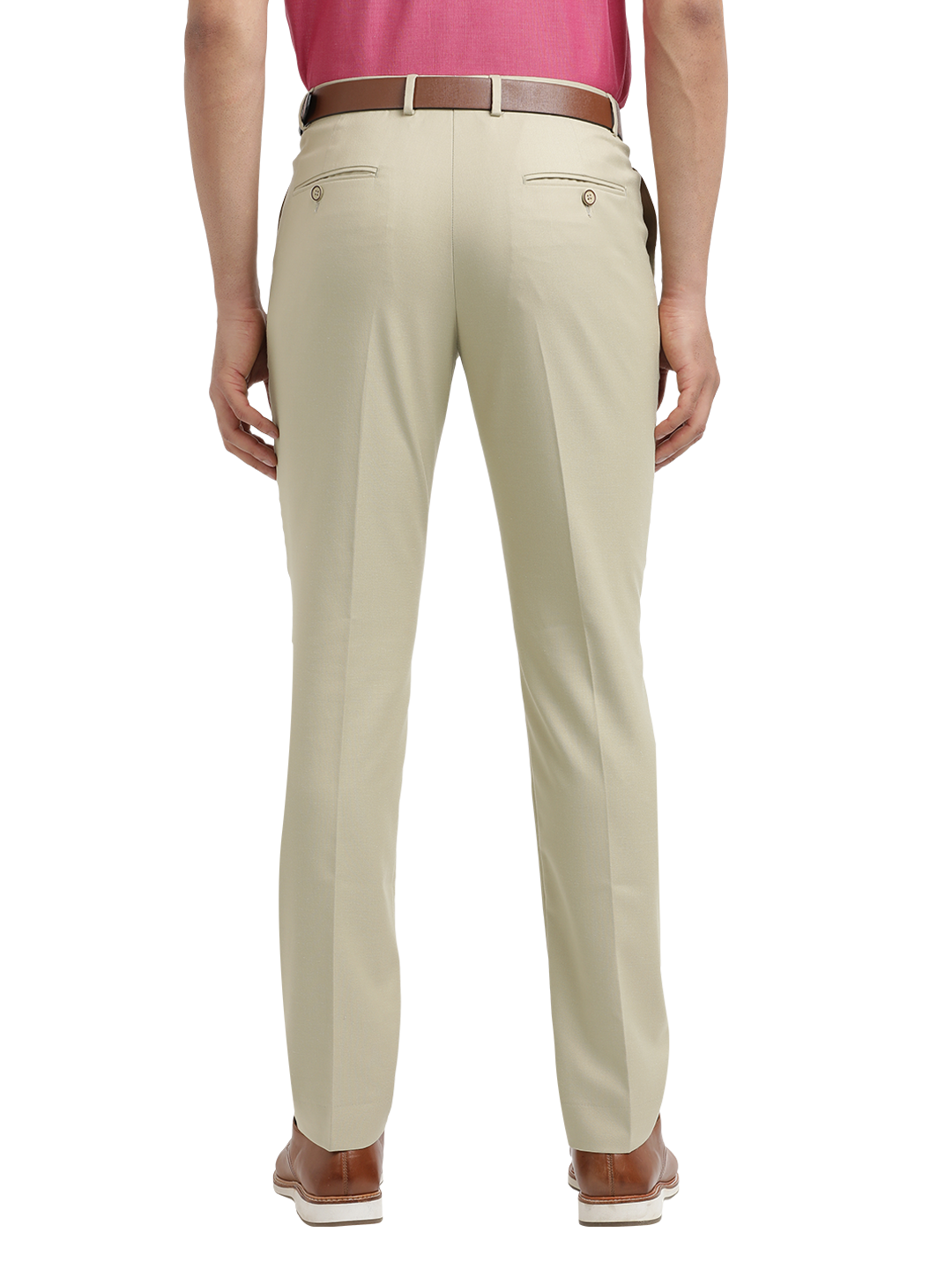 mens beige formal trousers