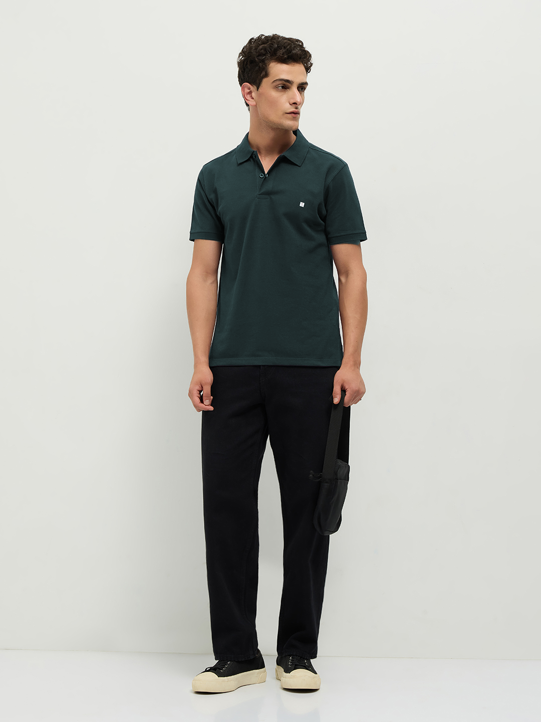 mens black polo t shirt