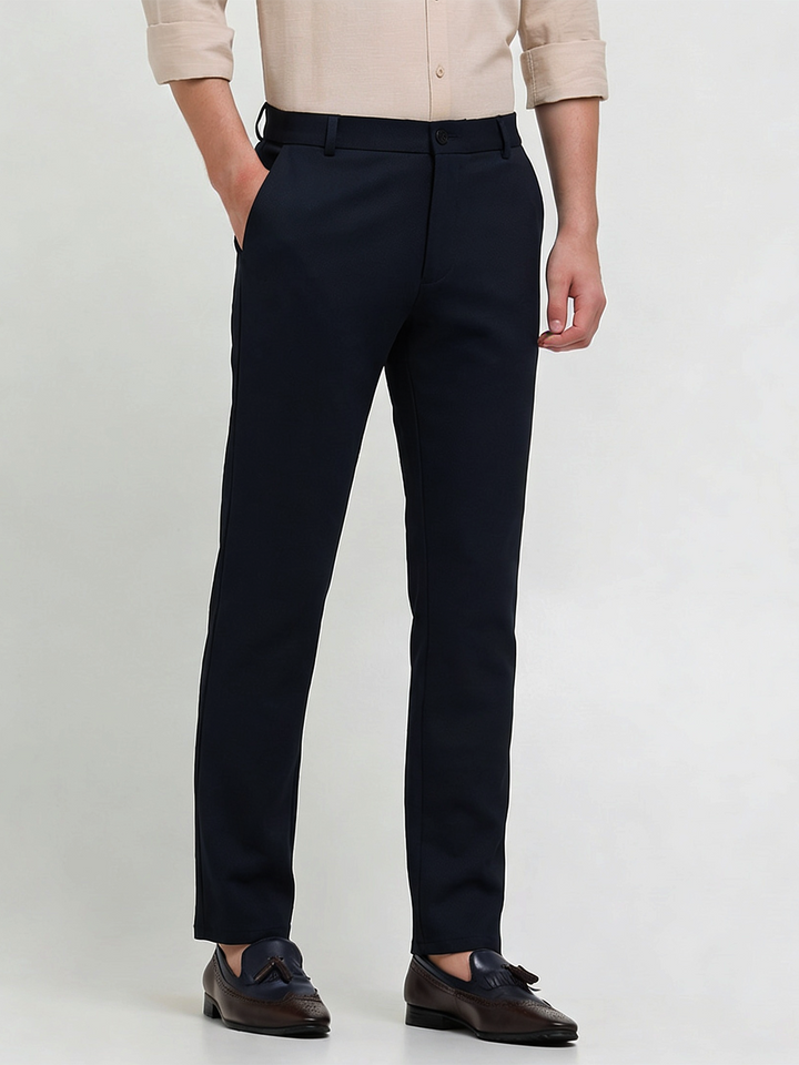 mens blue casual trousers
