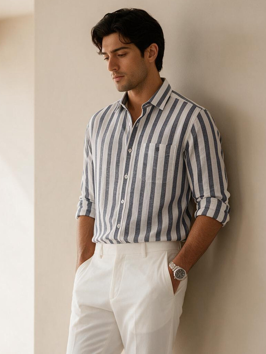 mens blue shirt