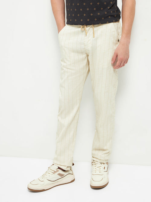 Cream Casual Traveler Trousers