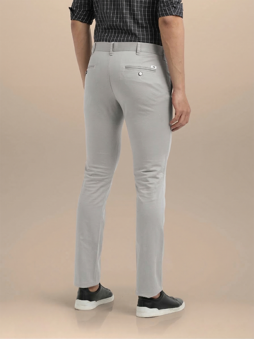 Grey Solid Casual Trousers
