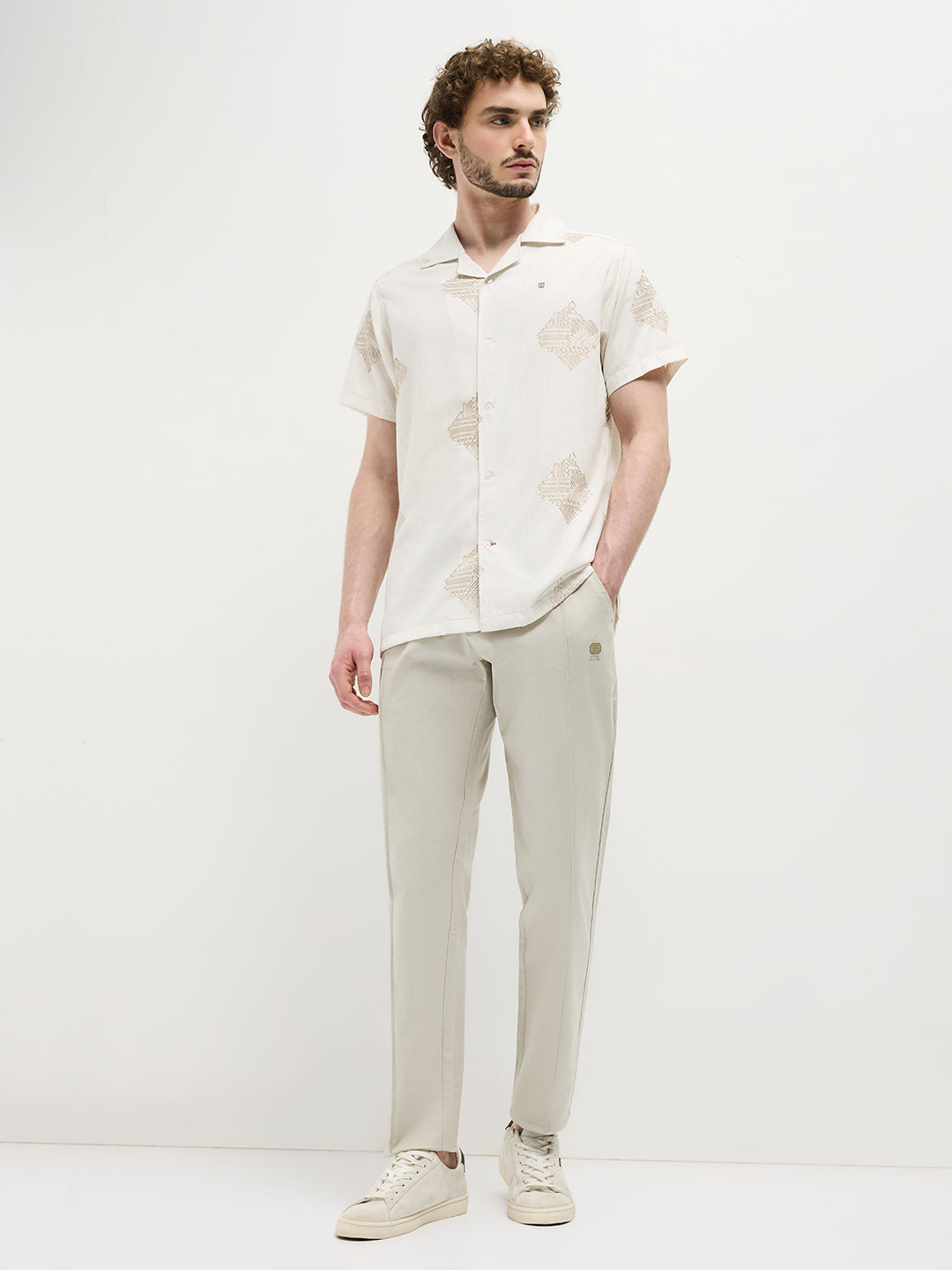 mens cream shirt