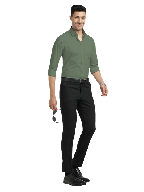 Pastel Green Solid Formal Shirt