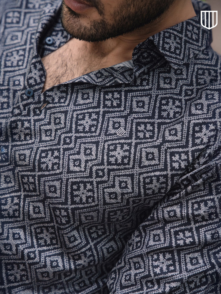 mens navy blue casual shirt