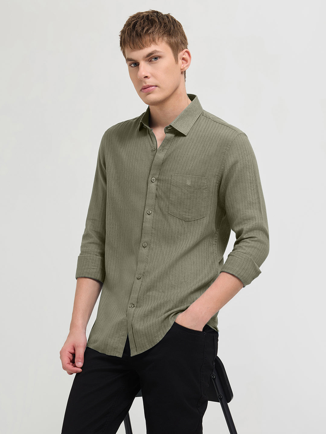 men's solid casual shirt
