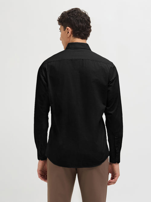 Ink Black Solid Casual Shirt