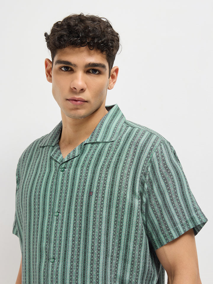 mens casual striped shirt
