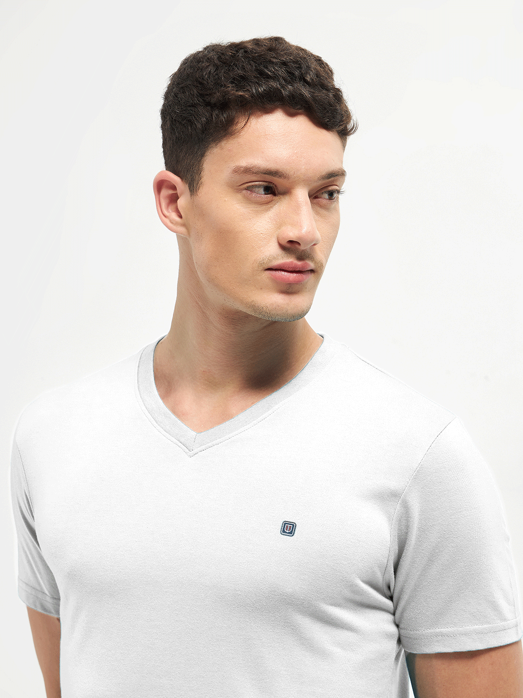 mens white v neck t shirt
