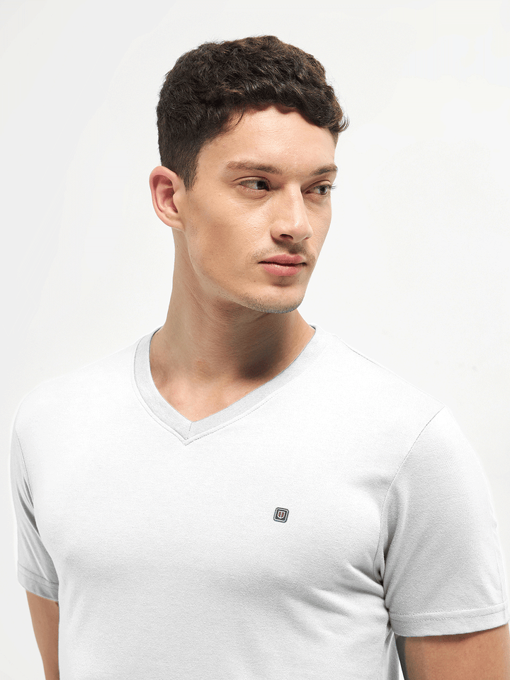 mens white v neck t shirt