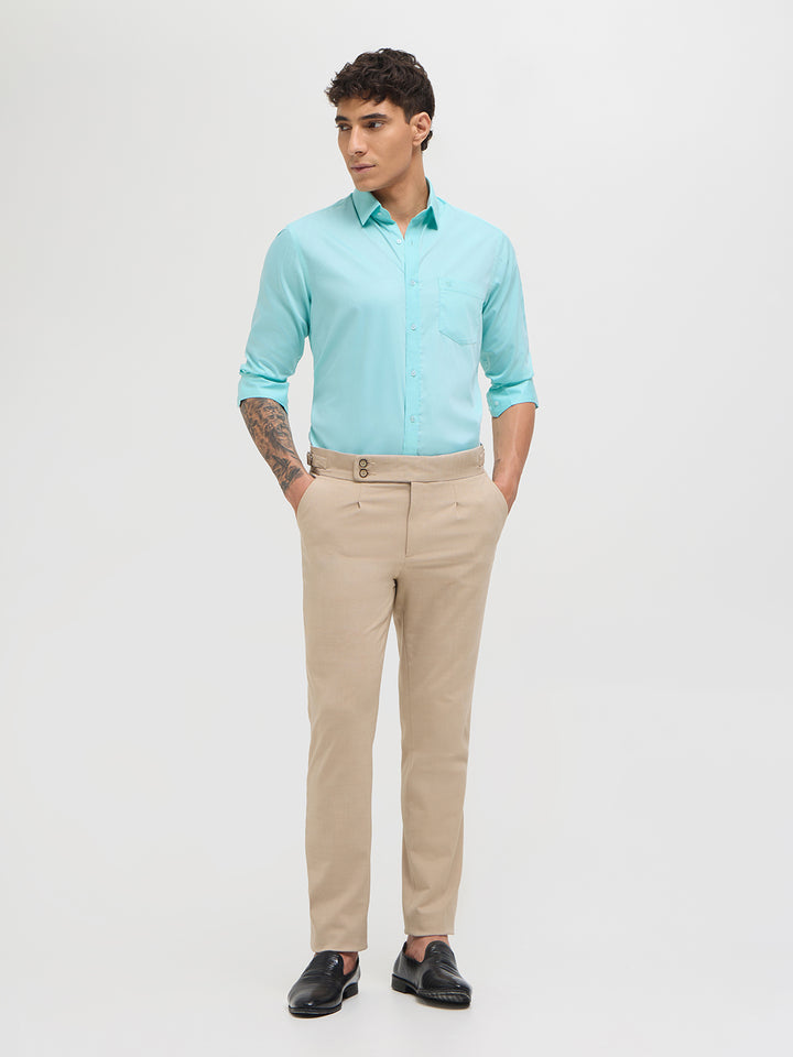 mint green shirt